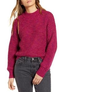 Band Of Gypsies Glacee Ribbed Mock Neck Sweater